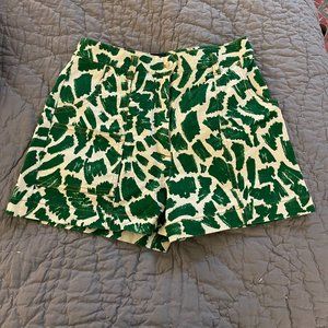Maeve by Anthropologie Green and White Denim Shorts